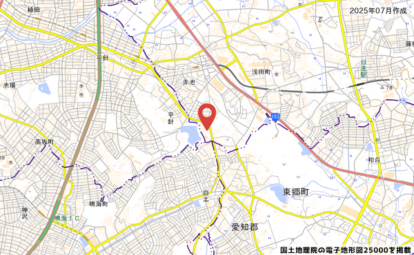 愛知県日進市の大阪屋ショップ日進店予定地の地図