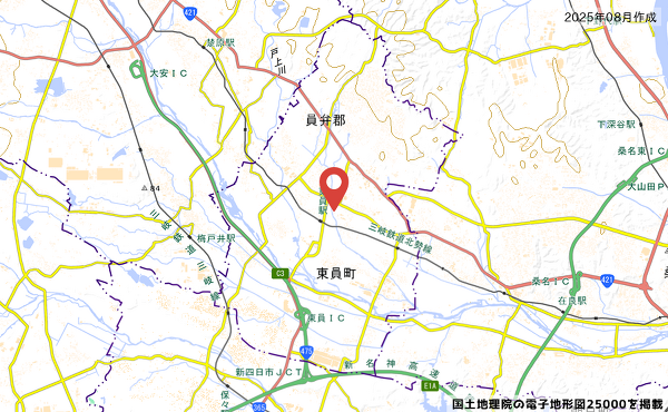 閉店したDCM東員店(〒511-0242 三重県員弁郡東員町六把野新田33−1)の地図