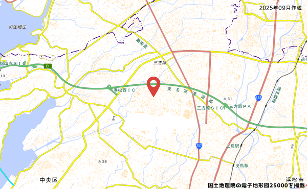 静岡県浜松市中央区のフィール浜松高丘店予定地地図