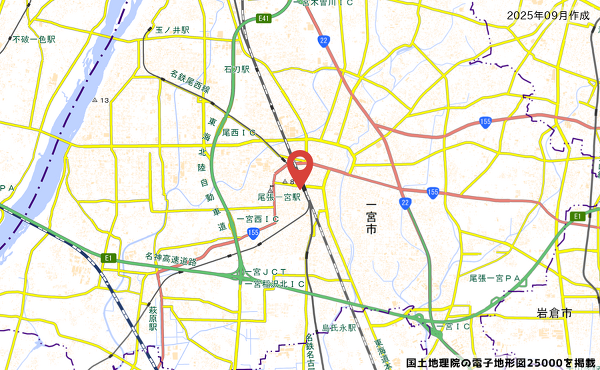 愛知県一宮市新生1丁目1‐1ロピア名鉄一宮店の予定地地図
