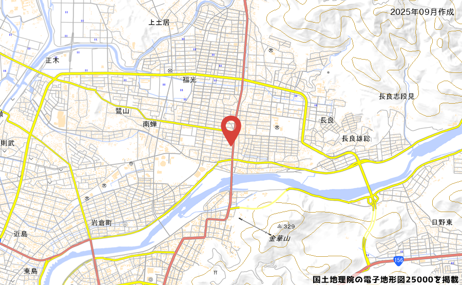 岐阜市菊水町に出店するすき家岐阜菊水店の予定地地図