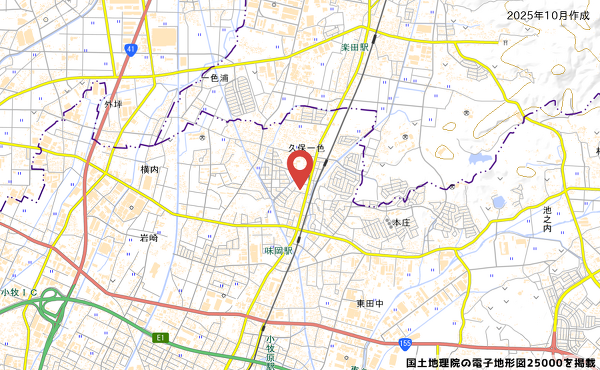 愛知県小牧市田県町113番地のカネスエ田県店予定地地図