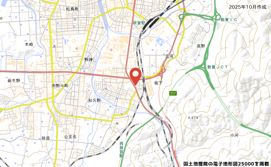 福井県敦賀市衣掛町431番ほかに出店するラ・ムー敦賀店の地図