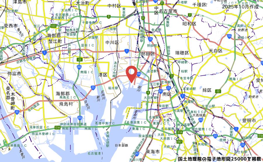 名古屋市港区西倉町102番1のトライアル西倉町店予定地地図