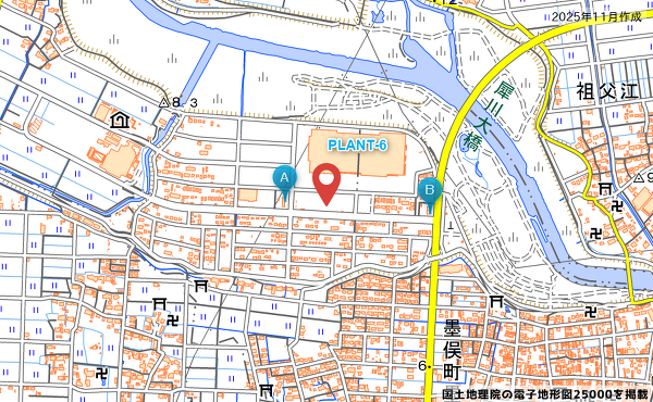 PLANT-6 瑞穂店周辺にあるapollostation セルフPLANT6SSとセルフピュア墨俣PLANT前の地図