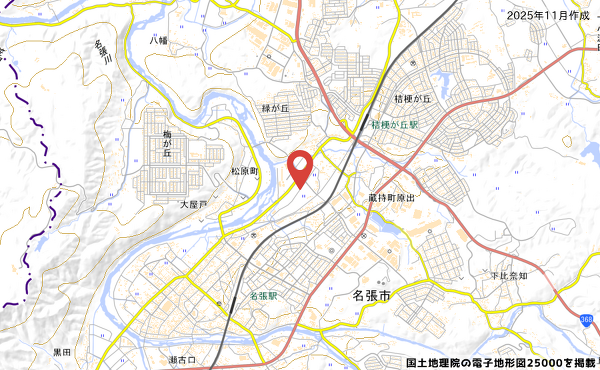 三重県名張市蔵持町字里3408番のトライアル名張店の予定地地図