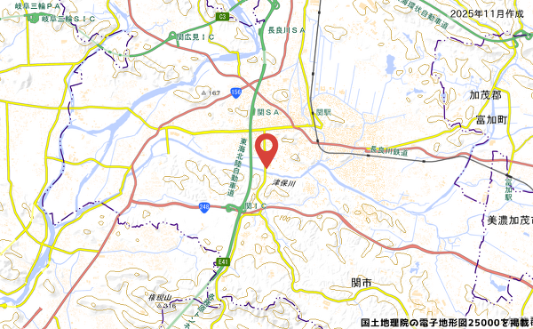 岐阜県関市倉知516のマーゴケンタッキー関マーゴ店の地図