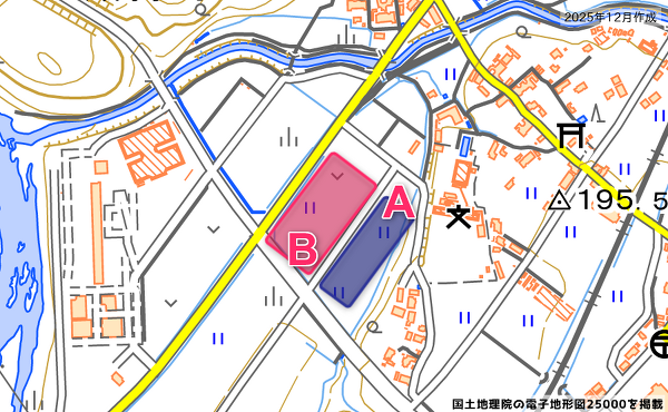 トライアル名張店予定地の拡大地図