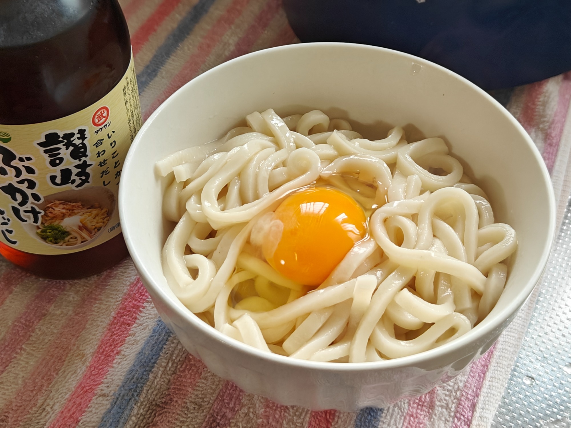 お昼は釜玉うどん！の画像