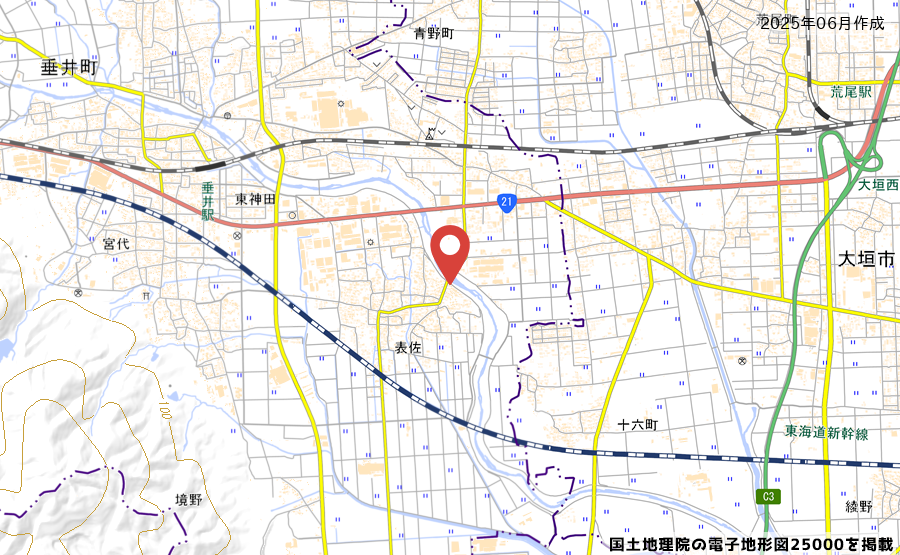 垂井町の相川の橋の画像
