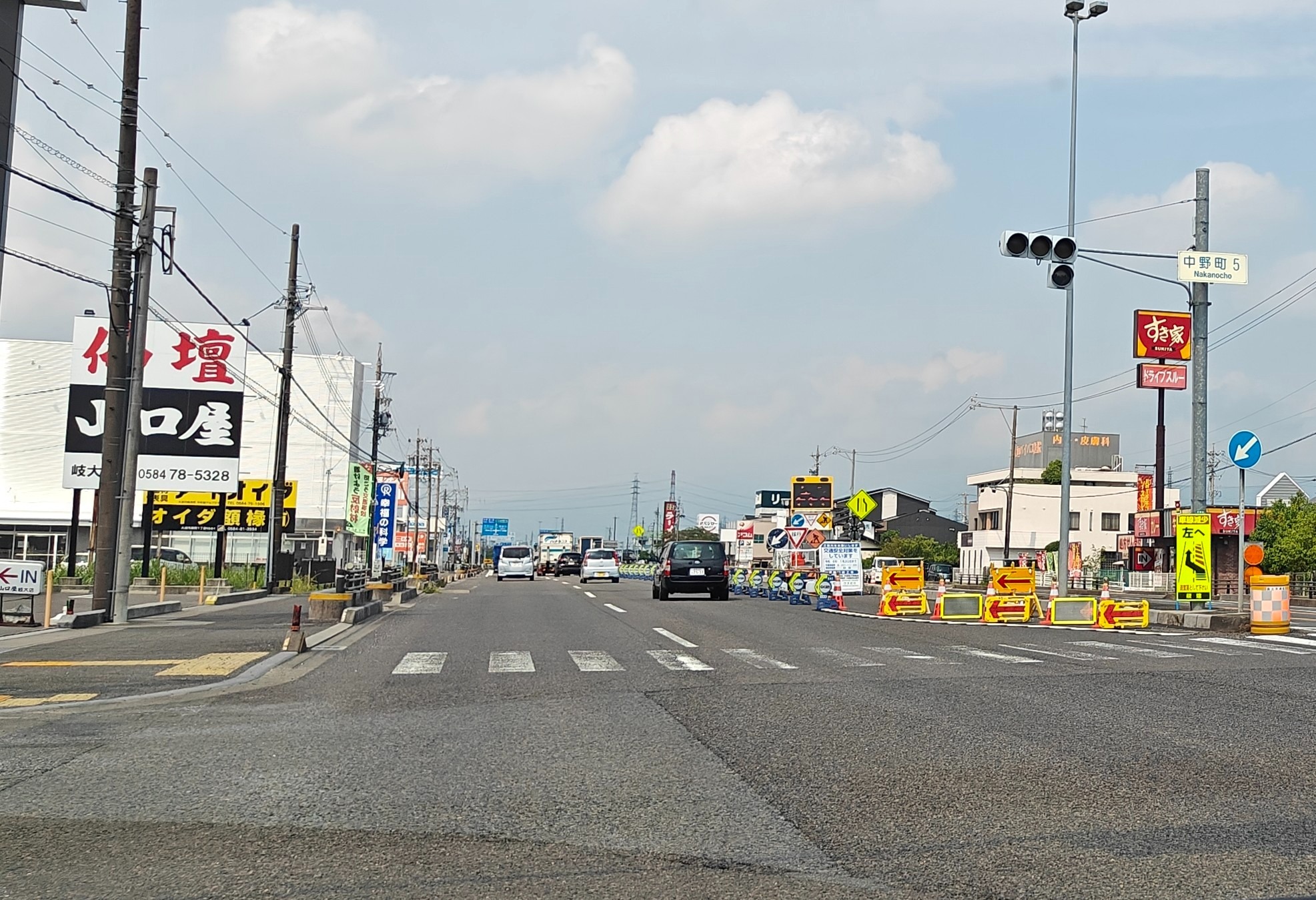 国道21号の河間交差点の画像